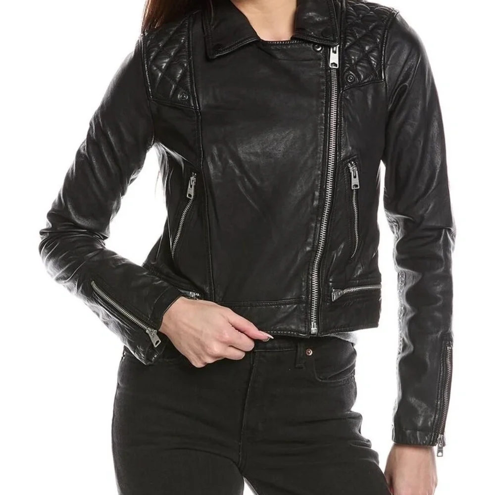 All Saints Conroy Leather Jacket XS /2 Brand new - Picture 13 of 13